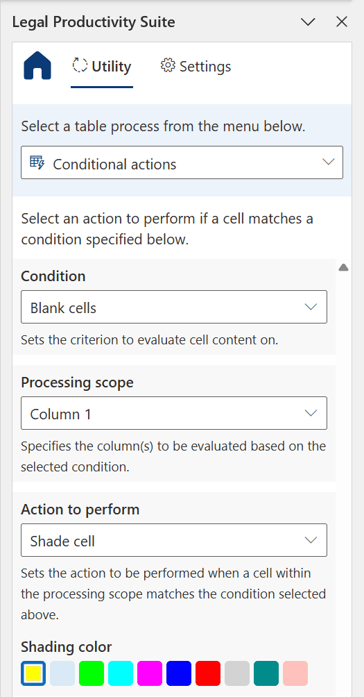 Option descriptions