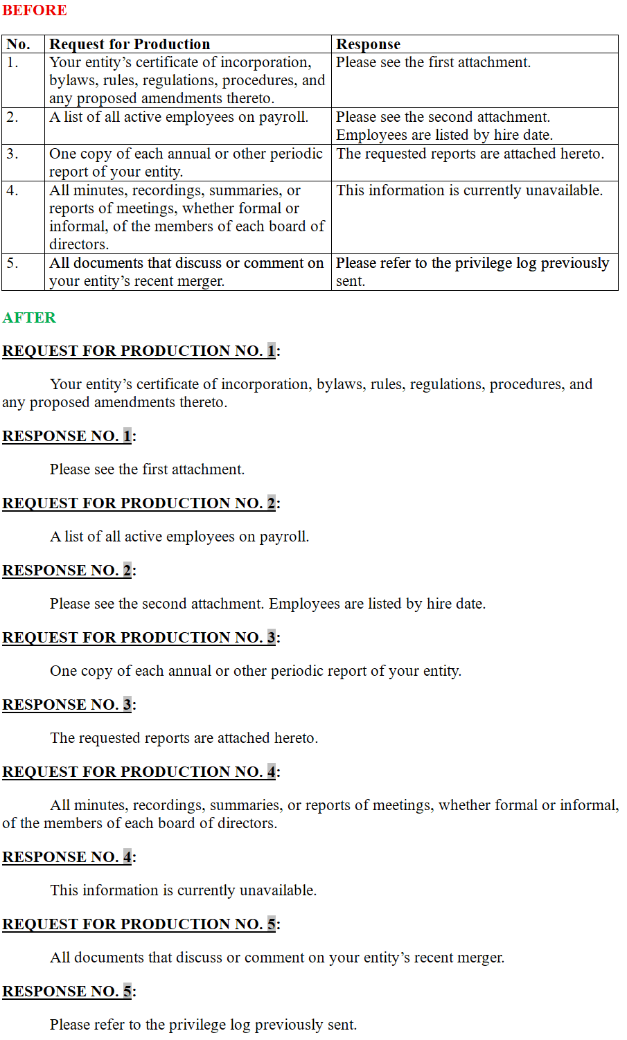 Discovery Generator converts tables to question and answer format